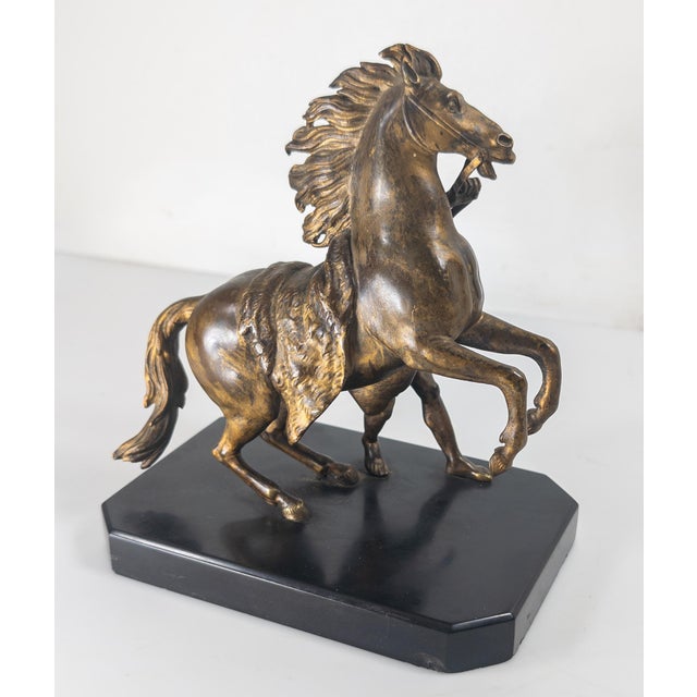 Late 19th Century 19th Century French Gilt Bronze of Rearing Marly Horse After Guillaume Coustou For Sale - Image 5 of 17