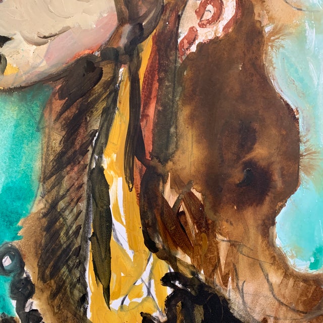 Contemporary Original Abstract Portrait Ink Wash Painting by Phil Saxon For Sale - Image 11 of 12