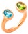 Toi Et Moi Gemstone Ring: Topaz and Peridot, Size 7.5 For Sale