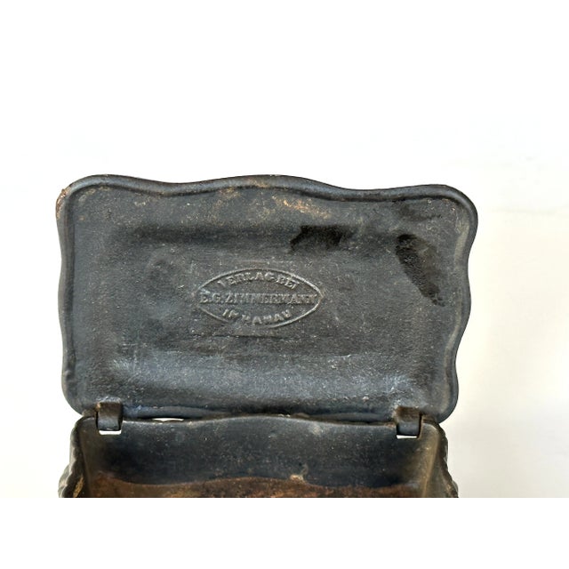 e.g. Zimmermann Germany Antique Cast Iron Decorative Box For Sale - Image 9 of 12