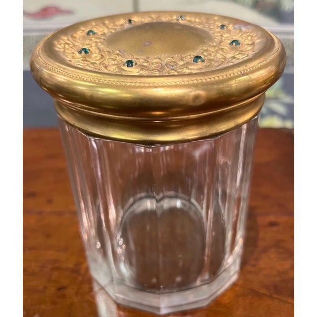 19th Century Grouping of 8 Cut Glass Jars With Sterling and Brass Lids For Sale - Image 12 of 13