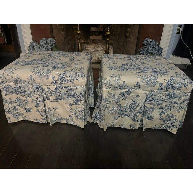 Traditional Vintage Pair of Ottoman For Sale - Image 3 of 5