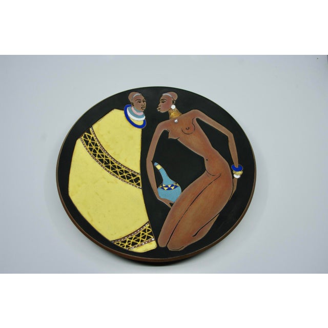 Black Decorative Wall Plate in Kalahari Ceramic, 1960 For Sale - Image 8 of 8