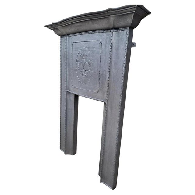 Tall Large Victorian Edwardian Cast Iron Combination Fireplace For Sale - Image 9 of 9