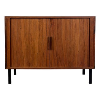 Vintage Danish Rosewood Tambour Cabinet For Sale