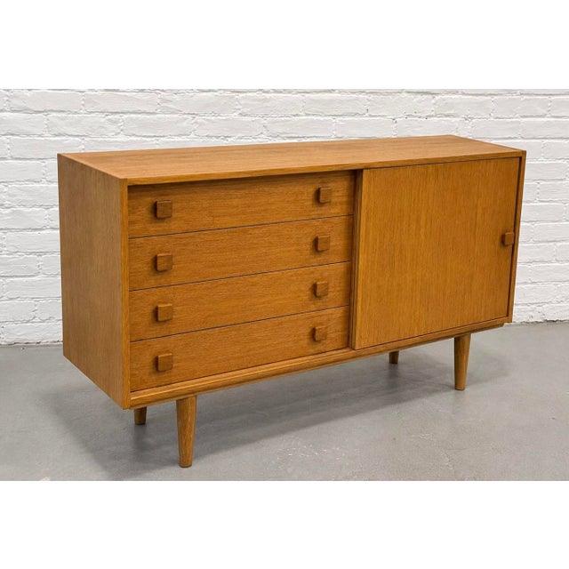 Mid Century Modern Danish Teak Sideboard by Domino Møbler | Vintage Credenza Cabinet | Scandinavian Modern Storage Console, C. 1960’s For Sale - Image 11 of 14