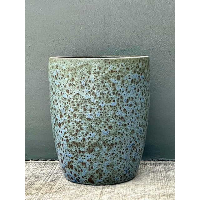 Ceramic Vintage Lave Glaze Ceramic Planter For Sale - Image 7 of 12