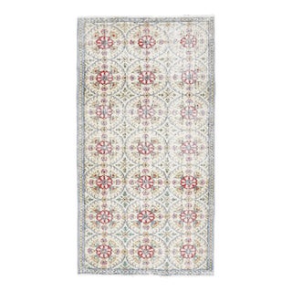 1970s Turkish Oushak Handmade Wool Cotton Beige Area Rug For Sale