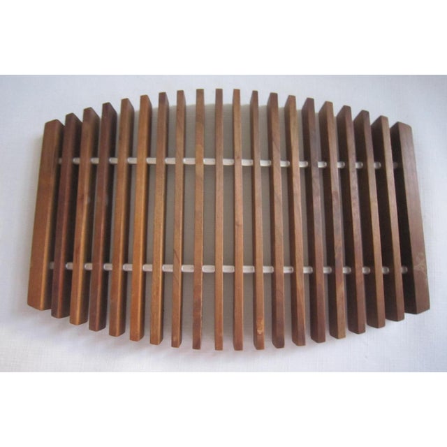 Mid-Century Modern 1960s Mid-Century Modern Danish Teak Trivet For Sale - Image 3 of 3