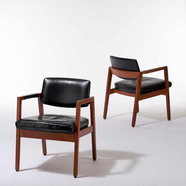 Vintage Mid Century B. L. Marble Furniture Company Walnut and Leather