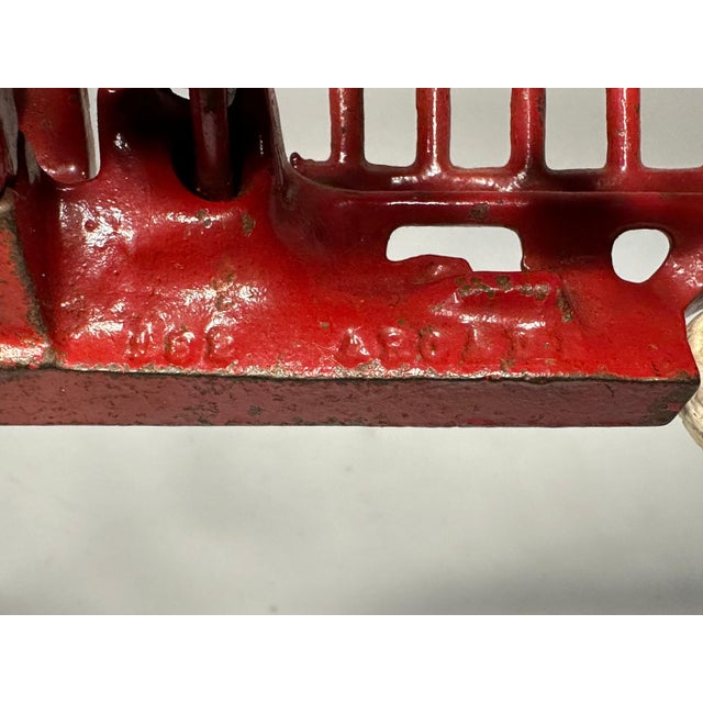 Red Vintage Arcade Cast Iron Ladder Truck: 1930s Toy Fire Engine For Sale - Image 8 of 10