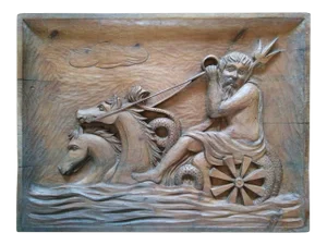 Wall Sculpture, Carved Wood Panel, France, 1940s