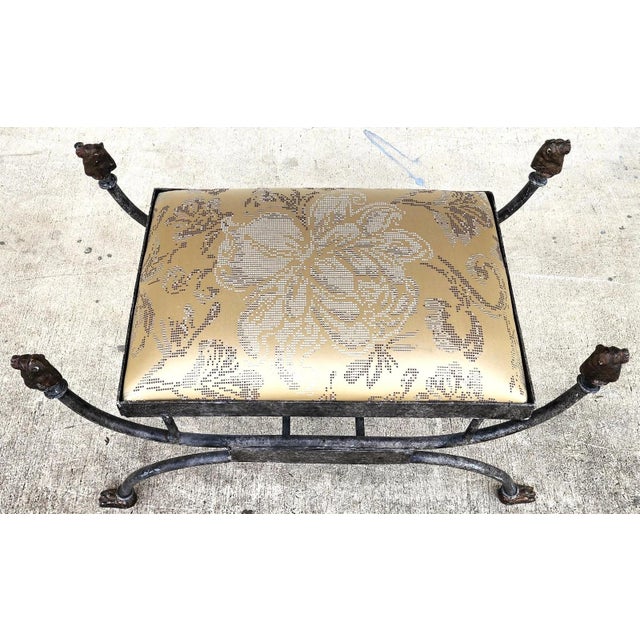 Curule Bench Footstool With Lion Motif For Sale In Miami - Image 6 of 16