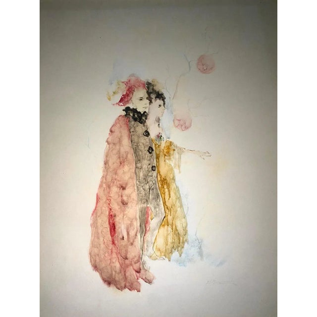 André Braunecker, Les Pierrots, Oil on Paper For Sale - Image 11 of 11