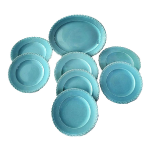 Vernon Kilns Native California Pottery Melinda - 1 Platter 7 Plates