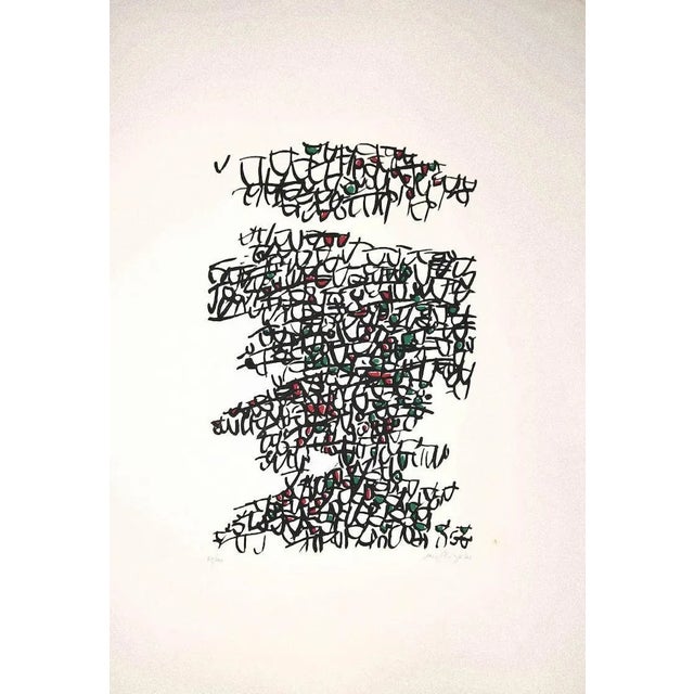 Abstract Composition is an original colored screen print realized by Antonio Sanfilippo in 1971. Hand-signed and dated in...