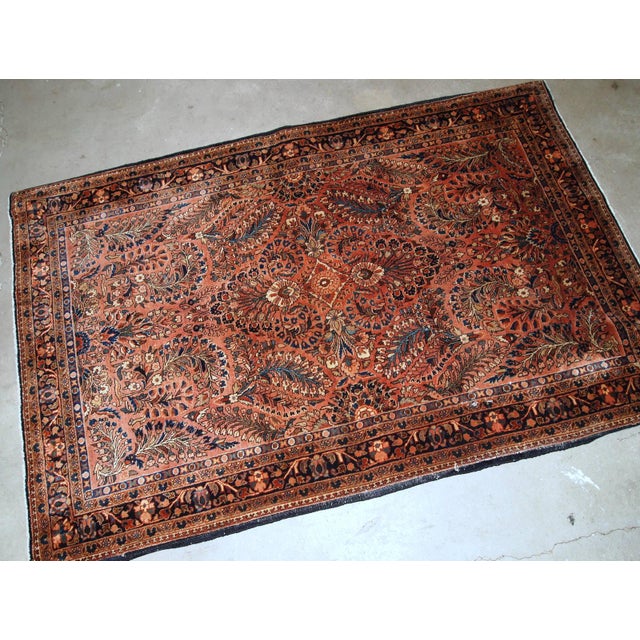1920s, Handmade Antique Persian Sarouk Rug 3.6' X 5.5' For Sale In New York - Image 6 of 7