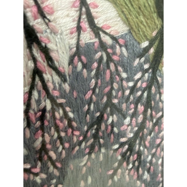 Traditional Vietnamese Embroidered Textile Landscape Wall Art, Vintage For Sale - Image 3 of 12