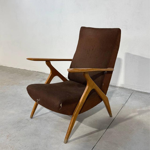 Brown Mid-Century Modern Lounge Chairs by Antonio Gorgone, 1950s, Set of 2 For Sale - Image 8 of 10