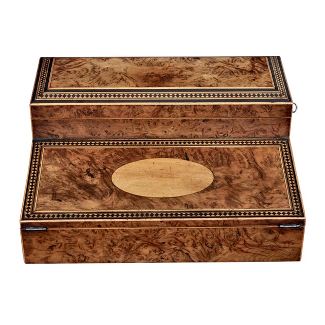 19th Century Victoria Burr Walnut Desk For Sale - Image 9 of 12