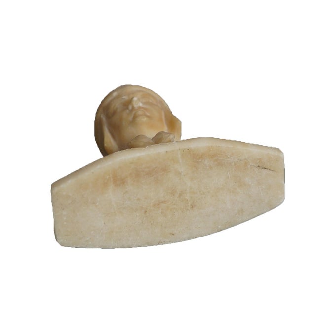 Stone Early 20th Century Antique Italian Neoclassical Carved Alabaster Bust Circa 1900 For Sale - Image 7 of 9