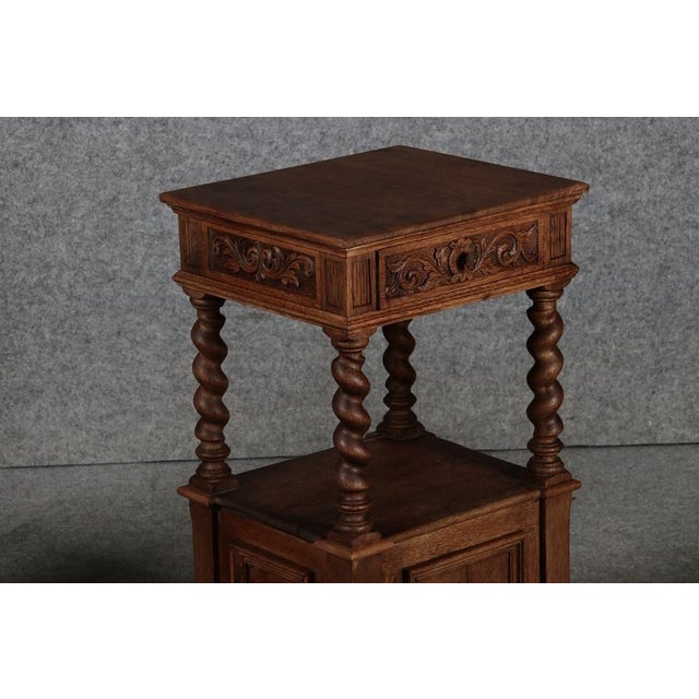 Antique Bedside Tables in Oak, 1880, Set of 2 For Sale - Image 11 of 18