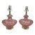 1950s Rose Murano Art Glass Lamps - a Pair For Sale