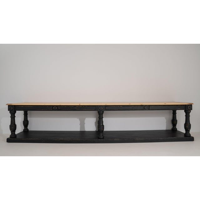 Mid 20th Century France Black Wood Console Table For Sale - Image 9 of 11