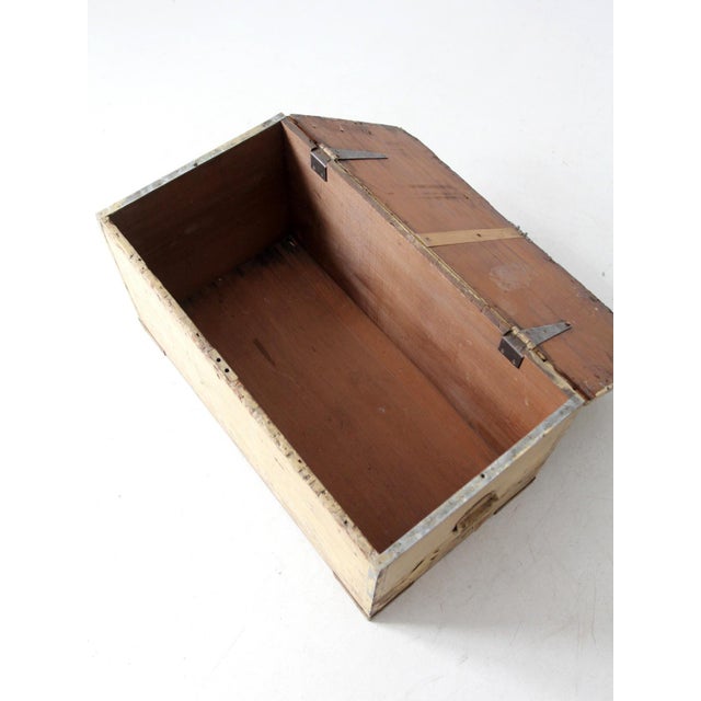 Early 20th Century Antique Flat Top Trunk For Sale - Image 5 of 12