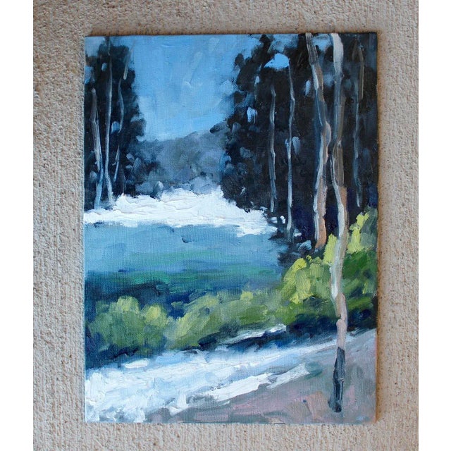 Abstract Whitefish Winter, Contemporary Landscape Oil Painting For Sale - Image 3 of 11