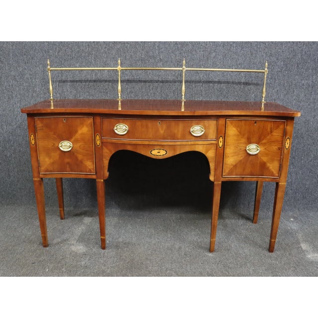 Statton Hepplewhite Style Cherry Serpentine Sideboard For Sale - Image 12 of 12