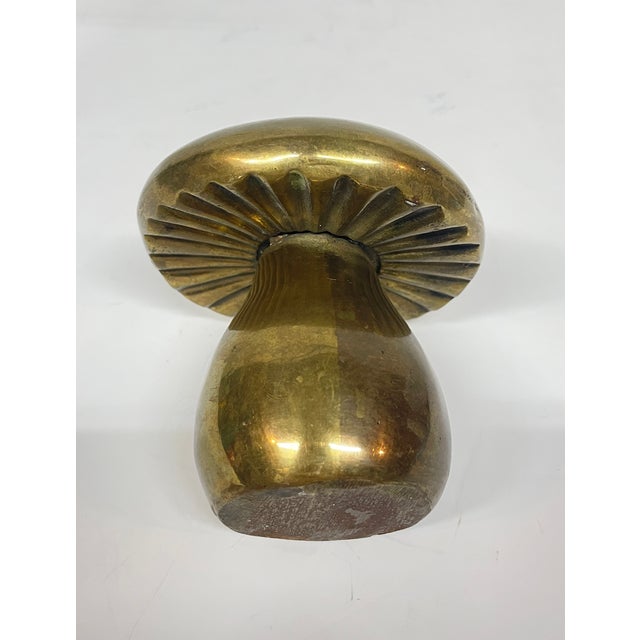 Brass MCM Danish Brass Mushroom Art Objet Paperweight Decor For Sale - Image 8 of 12