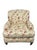 Textile Pair of Lee Industries Floral Upholstered Lounge Chairs With Brass Casters For Sale - Image 7 of 12