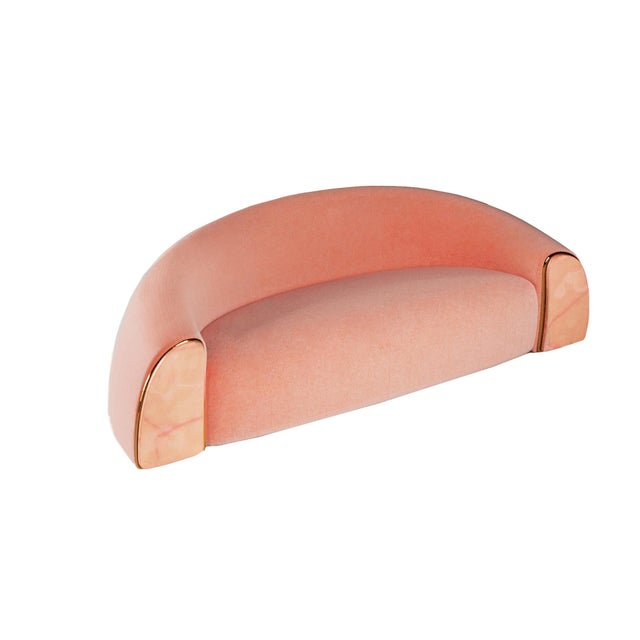 Contemporary Stone Sofa in Pink by Alter Ego Studio For Sale - Image 3 of 5