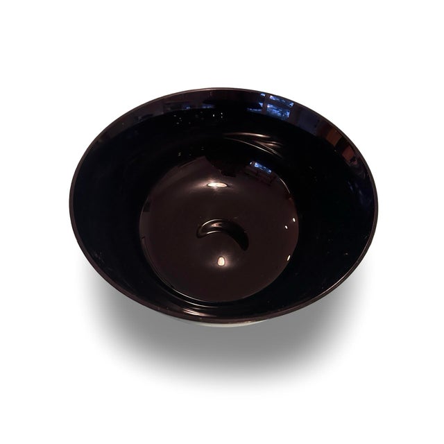 1980s 1980s Black Glass Bowl For Sale - Image 5 of 6