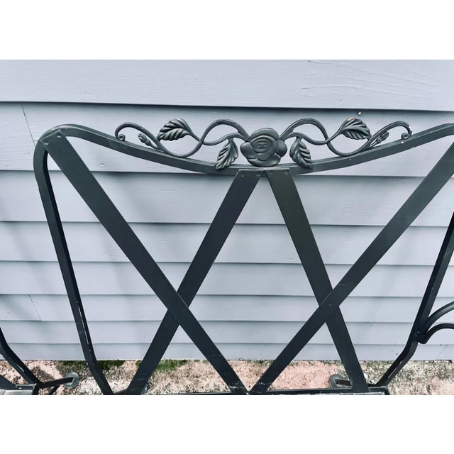 Vintage Woodard Attributed Wrought Iron Deep Seated 3 Person Sofa With Cushions Indoor/Outdoor Patio Porch Sunroom...