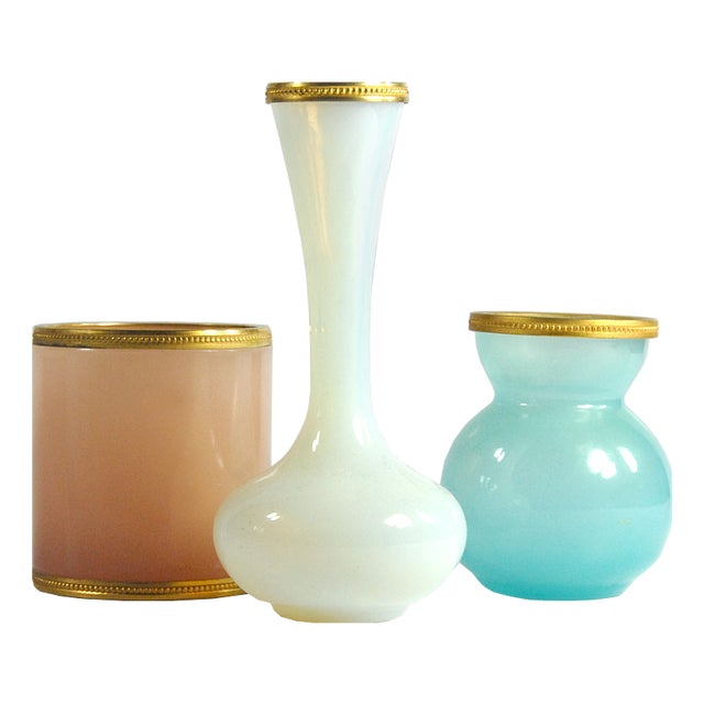 Opaline Glass Vases from Nason, 1960s, Set of 3 For Sale