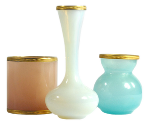 Opaline Glass Vases from Nason, 1960s, Set of 3