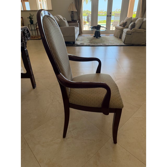 Wood Vintage Set of 10 Century Furniture Postmodern Dining Armchairs in Florentine Rose For Sale - Image 7 of 14