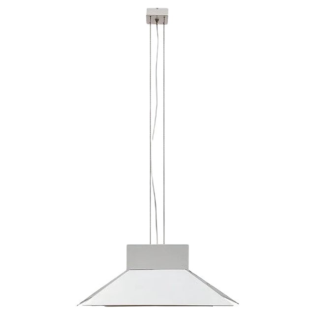 Large Scandinavian Adjustable Metal White Pendant, 1980s For Sale