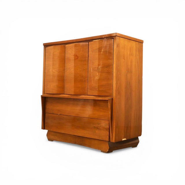Sculptural Atomic Style Mid-Century Modern 5-Drawer Highboy Dresser, C. 1960s For Sale - Image 4 of 9