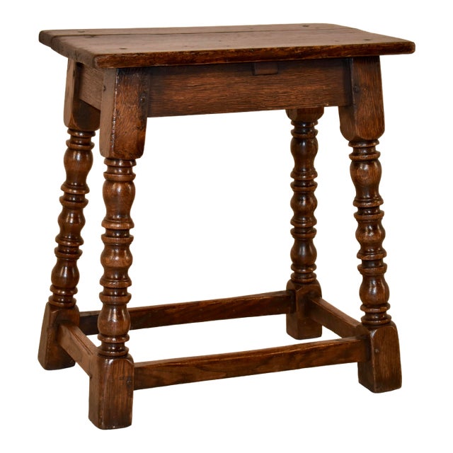 18th Century English Oak Joint Stool For Sale
