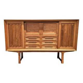 Mid Century Scandinavian Danish Brutalist Oak Sideboard by Henning Kjaernulf For Sale