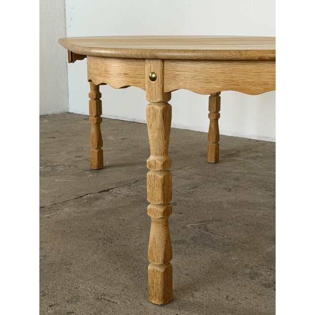 Scandinavian Modern Oak Extending Dining Table by Henning Kjærnulf, 1970s For Sale - Image 6 of 10