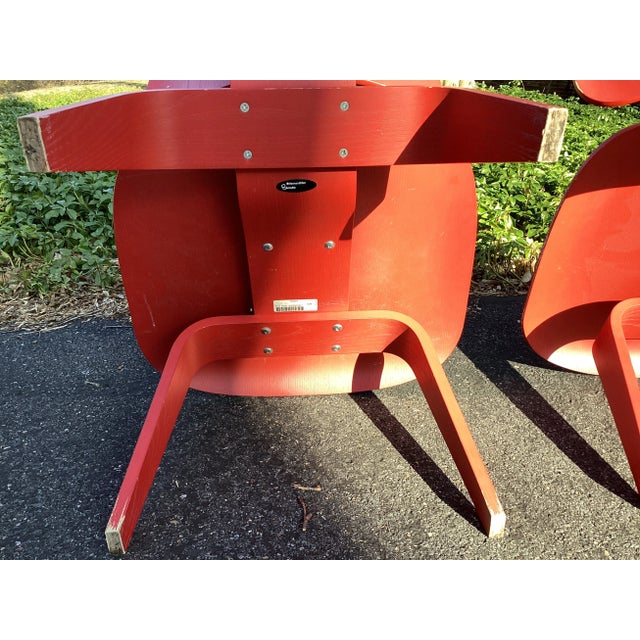 2000s Red Eames Lcw Chairs for Herman Miller - Also Known as “Potato Chip” Chairs- Set of 2 For Sale - Image 11 of 12