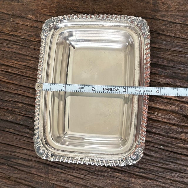 1940s Silver Plate Trinket Box - Vintage Covered Butter Dish For Sale In Columbus - Image 6 of 7