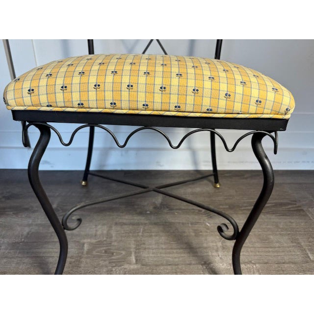 French Country Vintage Royere Style Iron Garden Chairs, 4 Pieces For Sale - Image 3 of 7