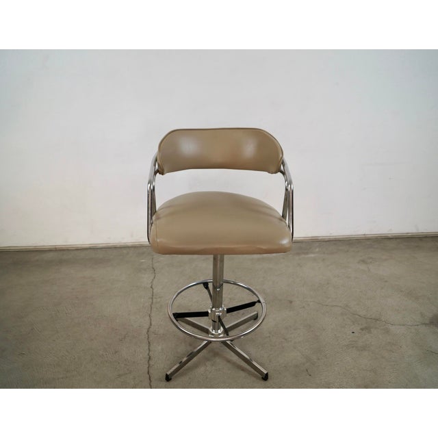 1960s 1960’s Mid-Century Modern Chrome Adjustable Counter Stool / Bar Stool For Sale - Image 5 of 12