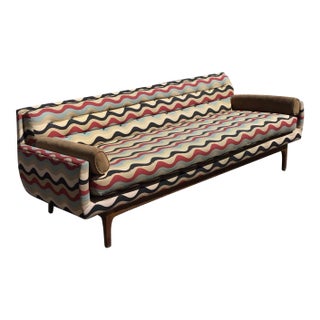 Mid-Century Modern Reupholstered Vintage Sofa, Circa 1950s For Sale
