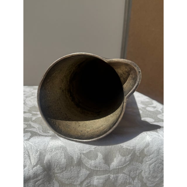 1900 - 1909 Antique Hand-Hammered Silver-Washed Copper Pitcher, Arts & Crafts, C. 1900–1920 For Sale - Image 5 of 8